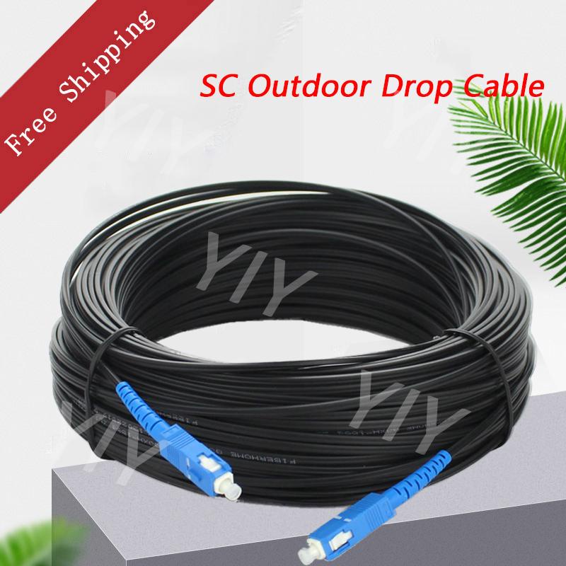 Outdoor Drop Cable SC Singlemode SM Simplex FTTH Singlemode Fiber Optic Jumper Cable Steel Stengthen