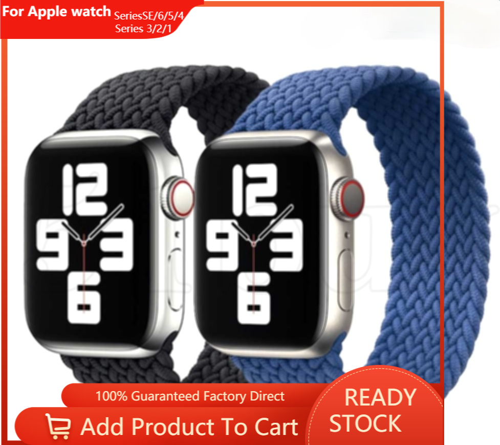 สายนาฬิกาข้อมือ ผ้าไนล่อนถัก ยืดหยุ่น สําหรับ Apple Watch iWatch Series 7 SE 6 5 4 3 2 1 38 มม. 40 มม. 42 มม. 44 มม.