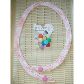 สายคล้องแมสแฮนด์เมดสีพาสเทลประดับกระดุมผ้าแฮนด์เมด