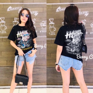💀พร้อมส่ง💀 เสื้อยืดลายร็อคแต่งขาดริ้ว