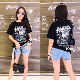 💀พร้อมส่ง💀 เสื้อยืดลายร็อคแต่งขาดริ้ว