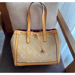 TORY BURCH T MONOGRAM JACQUARD SMALL TOTE BAG