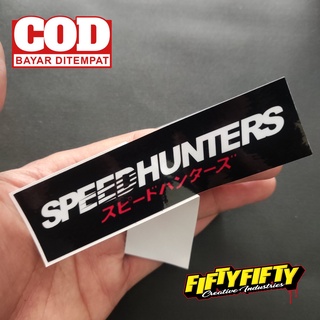 สติกเกอร์ พิมพ์ลาย SPEED HUNTERS กันน้ํา สีดํามันวาว สําหรับติดตกแต่งหมวกกันน็อค รถจักรยานยนต์ รถยนต์