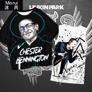 เสื้อยืดผ้าฝ้ายพิมพ์ลายแฟชั่น เสื้อยืดแขนสั้น ผ้าเรยอน พิมพ์ลาย Linkin Park Rock Band Charster Benington สําหรับผู้ชาย