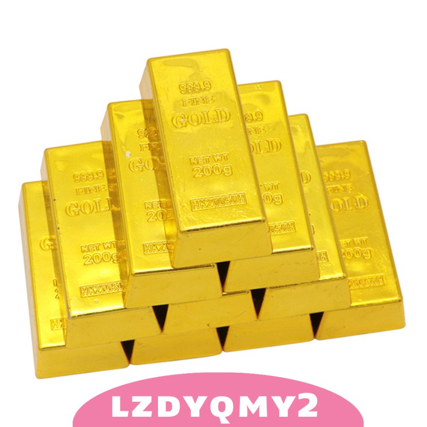 ของเล่น ทองคําแท่งปลอม พร็อพตกแต่งโต๊ะ สีทอง