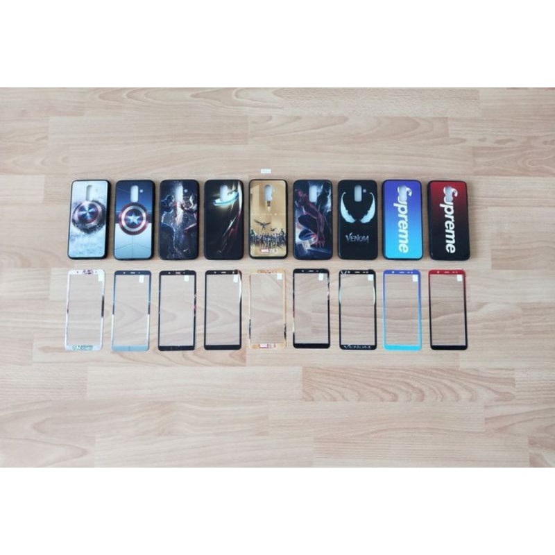 เคส + Tg Samsung SM-J810G SM-J810Y Fuze Superhero Captain America Ironman Samsung J8 2018