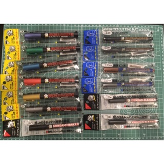 Gundam Marker GM01-05 สีดำ สีเทา สีน้ำตาลหัวเข็ม สำหรับตัดเส้น และสีทอง/เงิน เมทัลลิกสำหรับระบาย จิ้มไหล