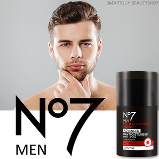 No7 Men Protect&amp;Perfect Intense Advanced Day Moisturiser 50ml ผลิตภัณฑ์ครีมบำรุงผิวหน้าตอนกลางวันสูตรพรีเมี่ยมสำหรับผู้ช