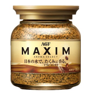 กาแฟ Maxim Aroma Select กาแฟสำเร็จรูป แม็กซิม สีทอง แบบขวด 80 กรัม(สินค้านำเข้าจากญี่ปุ่น)