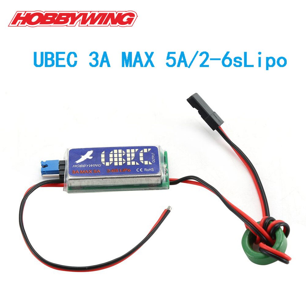 Hobbywing 2-6s Lipo RC UBEC 3A Max 5A เสียงรบกวนต่ําสุด RF BEC สําหรับเครื่องบินบังคับวิทยุ LED ตัวรับสัญญาณโดรนแข่งรถ