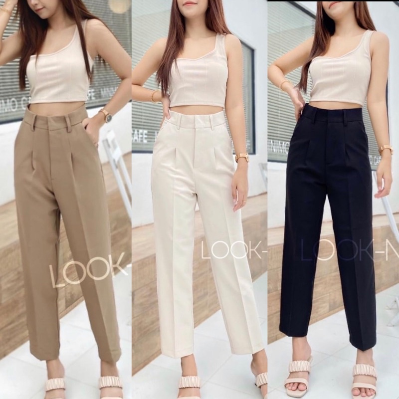 🔥 NEW กางเกงขายาวสุดเกร๋ ทรงสวย เรียบหรู มีไซร์ S-36 เนื้อผ้าดีมาก
