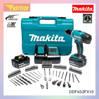 MAKITA สว่านไขควง รุ่น DDF453FX13 แรงดันไฟฟ้า 18 โวลต์ พร้อมแบเตอรี่ 3 แอมป์