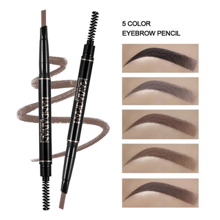 Double Head Super Fine Eyebrow Pencil Waterproof Lasting Eyes Black Brown Make Rotatable Up Pen Natural Makeup