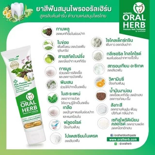 Oral Herb ยาสีฟันสมุนไพรออรัลเฮิร์บ 50 กรัม แพ็ค 2 แถม 1 หลอดฟรี