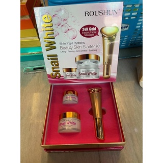 ROUSHUN snail eye cream + face cream +24K electric facial massager