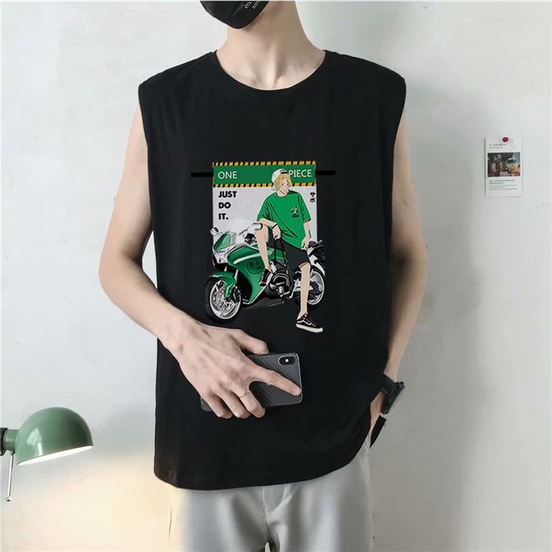 ส่งไวจากไทย เสื้อกีฬาบาสเก็ตบอลแขนกุดสําหรับผู้ชายไซซ์ M - 2 Xl:Black,XXL