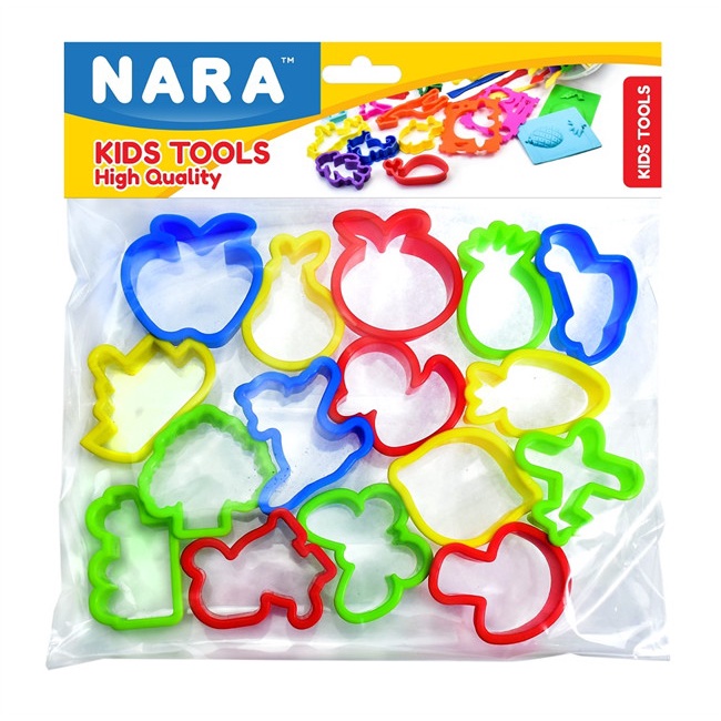 NARA แม่พิมพ์ดินปั้น เซตเบสิก อุปกรณ์ดินปั้น พร้อมโรเลอร์ 16 ชิ้น (16 SM)