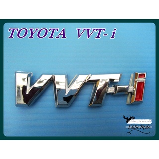 TOYOTA  VVT- i LOGO "CHROME" STICKER size 7x2 cm.  // โลโก้ TOYOTA VVT- i   (1 ชิ้น) ขนาด 7x2 ซม. พร้อมกาวติด