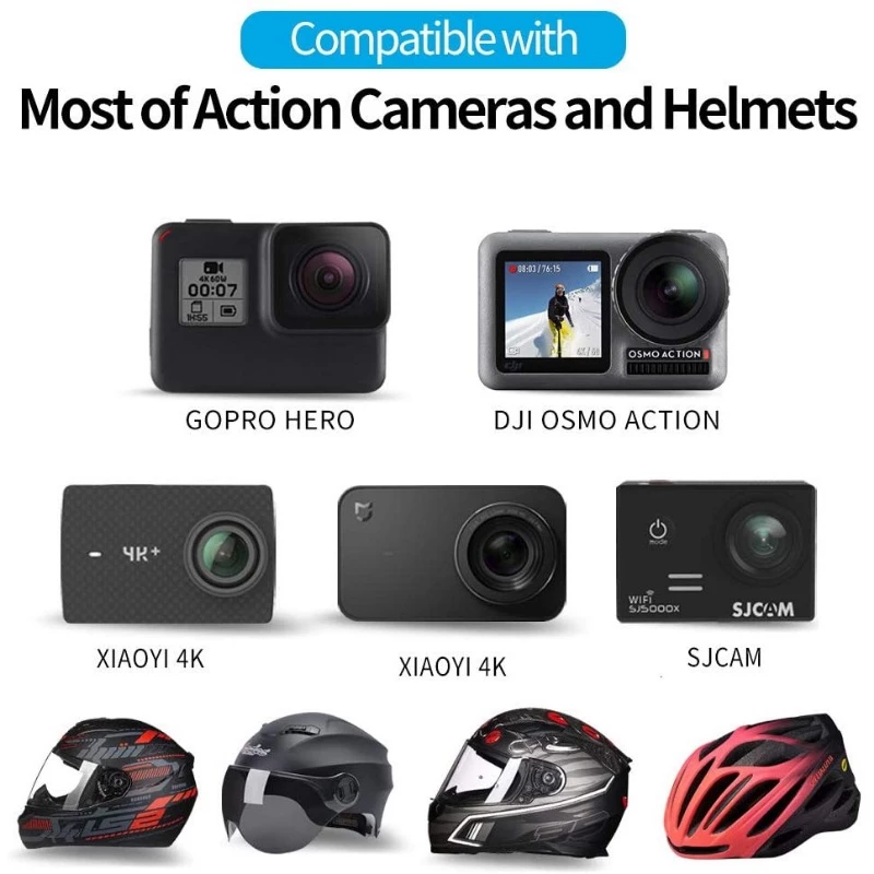 Telesin GoPro / DJI / Insta360 Motorcycle Helmet Strap Mount ที่ยึดติดหมวกกันน็อค thumbnail 3