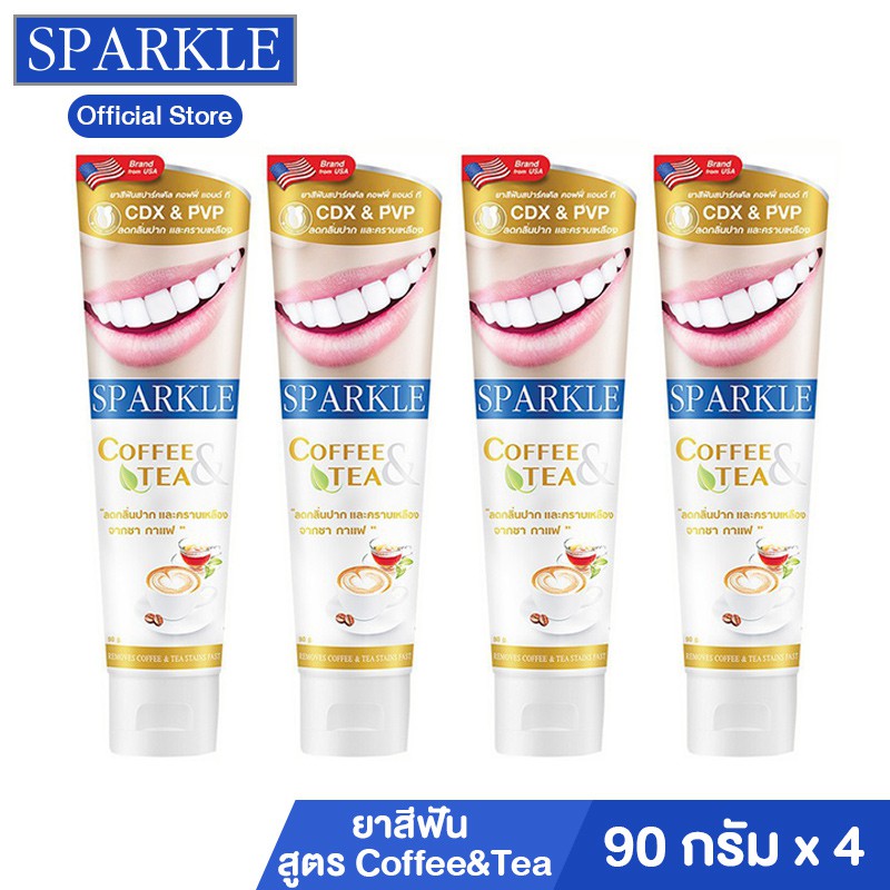 Sparkle ยาสีฟัน สูตร Coffee&Tea SK0182 ขนาด 90 g. 4 ชิ้น kuron