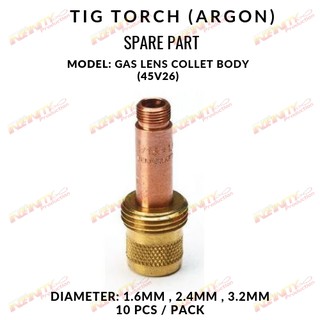 GAS LENS COLLET BODY (45V26) อะไหล่ปืนเชื่อมอาร์กอน WP-17,18,26 ( ปลีก-ส่ง )