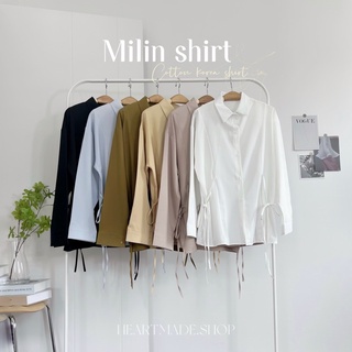 Milin shirt (เสื้อเชิ๊ตกระดุมยาวดีเทลผูกข้าง)🏷️