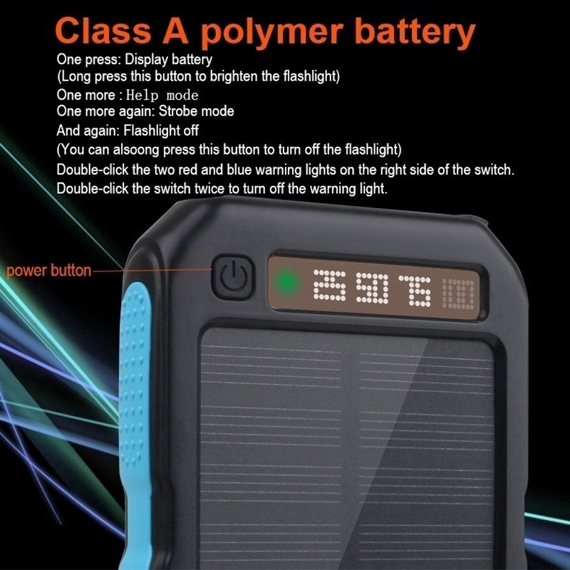 solar Power Bank 50000 Powerbank 50000mAh 50000 Power Bank 2 Color Fast ...