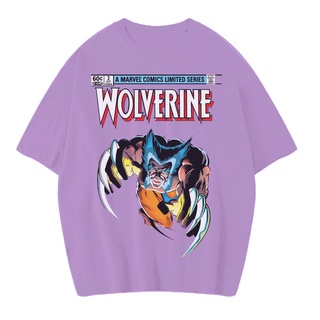 เสื้อยืดแขนสั้น พิมพ์ลาย MARVEL WOLVERINE VINTAGE ขนาดใหญ่