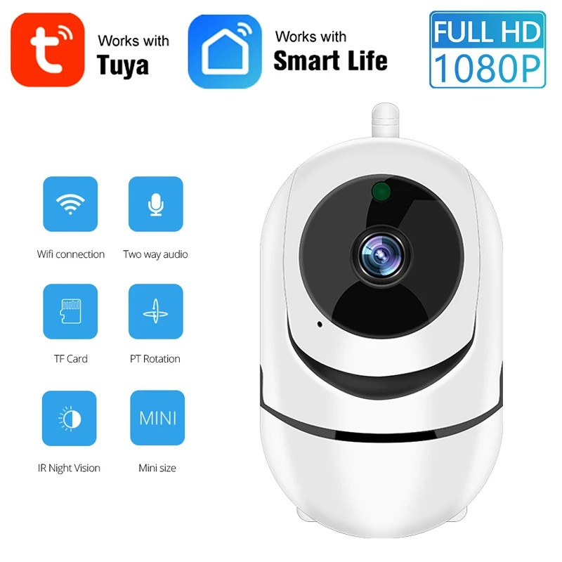 Smarthome Mini Smart Camera กล้องวงจรปิดไร้สาย สื่อสารกันได้ มีไมค์ในตัว Tuya/ Smart Life