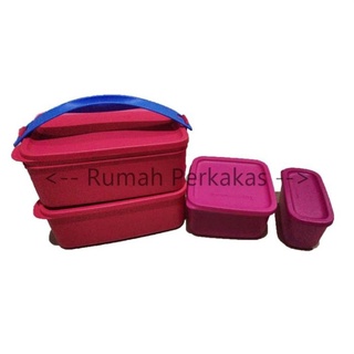 (รับประกันของแท้ 100%) Tupperware Click To Go Deep Set สีชมพูเหมือนในรูป ถูกที่สุด