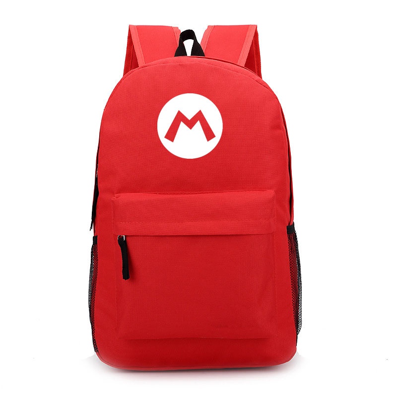 Mario Luigi Concept Casual Design สีเขียวสีแดงกระเป๋าเป้สะพายหลังโรงเรียนกระเป๋าเป้สะพายหลังนักเรียน