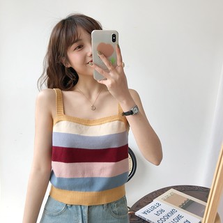 Maya striped crop tee