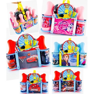 ชุดของเล่น โบลิ่ง โฟรเซ่น กัปตัน เจ้าหญิง โพนี่ mini bowling set toy sport my little pony avenger Spiderman