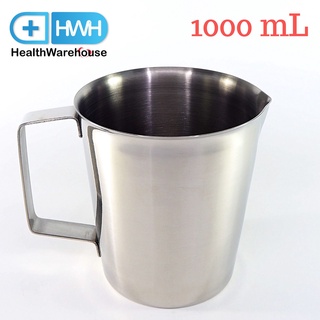 กระบอกตวง สแตนเลส 1000 cc บีกเกอร์สแตนเลส บีกเกอร์ สเกลด้านใน Beaker Stainless ถ้วยตวง แก้วตวง เหยือกสแตนเลส cylinder