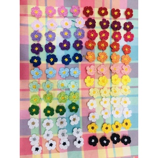 ดอกไม้ถักโครเชท์ ประดับตกแต่ง งาน DIY