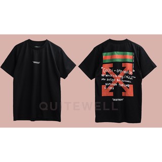 เสื้อยืดผ้าฝ้าย QWT77-1 QUCCI BLACK ดำ