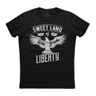 [S-5XL]เสื้อยืดแขนสั้น พิมพ์ลาย Land Of USA Pride Liberty สีดํา สําหรับผู้ชาย 217017