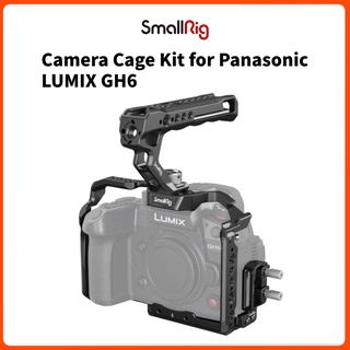 SMALLRIG GH6 Cage Kit, Full Cage with Top Handle &amp; Cable Clamp for Panasonic LUMIX GH6, with Integrated NATO Rail, Cold Shoe Mount and Quick Release Plate for Arca - 3785