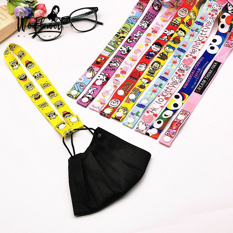 Gantungan Spongebob Hello Kitty Doraemon Snoopy Rilakkuma Children& 39;s Neck Mask Hanger Mask Strap