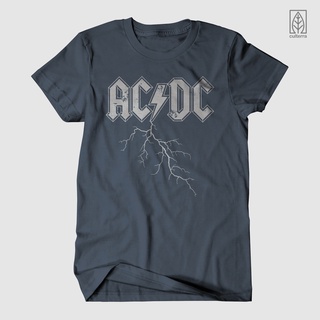 เสื้อยืดวงดนตรี Lightning ACDC สีเทาเข้ม สีเทาอ่อน MONO VERSIONS-5XL