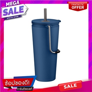 แก้วน้ำสูญญากาศ+หลอด LOCKNLOCK TUMBLER 540 มล. สีน้ำเงิน ภาชนะใส่น้ำและน้ำแข็ง VACUUM TUMBLER WITH STRAW LOCKNLOCK TUMBL