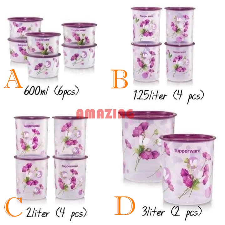 Tupperware Royale Bloom One Touch Canister (2 ชิ้น / 4 ชิ้น / 6 ชิ้น) ** รอมฎอน