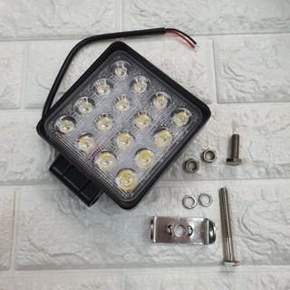 ไฟสปอร์ทไลท์ LED Work Lamp 10-30v 48w ใหญ่ ขนาด4x4นิ้ว ไฟส่องสว่าง ไฟled sport light