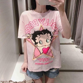 เสื้อยืดBetty boopสีชมพู