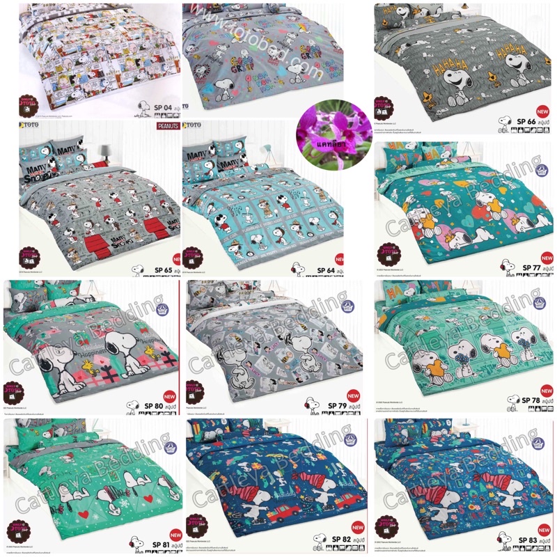 TOTO ผ้าปู (ไม่รวมผ้านวม)3.5ฟุต 5ฟุต 6ฟุต ลายสนูปปี้ SP 25 38 39 78 79 80 82 83 84 85  ราคาถูก