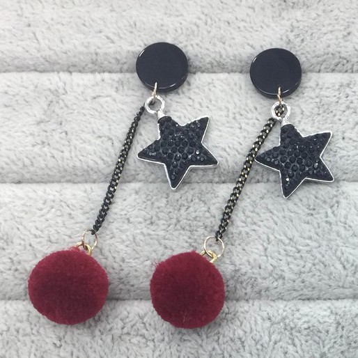 ต่างหูมุกดาวดํา-BT268