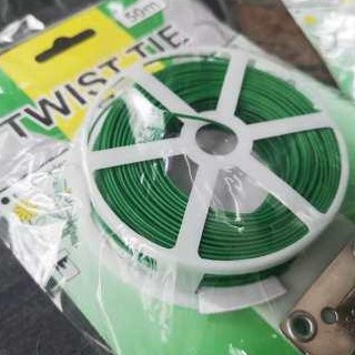 Twist Tie ลวดอเนกประสงค์ ยาว 50 เมตร ลวดนิ่มเขียว ลวดเคลือบเขียวรัดของ มัดถุง