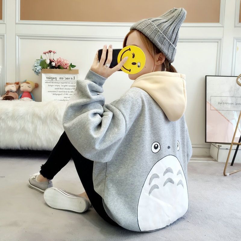 ส่งฟรีจ้า เสื้อกันหนาวลายโตโตโร่ Totoro มีหมวกฮู้ด