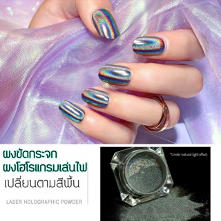 🔥ผงขัดกระจก ผงโฮโรแกรมเล่นไฟ ผงเปลี่ยนตามสีพื้น LASER POWDER 1g. รุ่นนี้มาแรงสุดๆ🔥