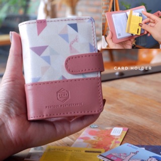 PERF กระเป๋าใส่บัตร เล่มใส่การ์ด Card holder ( ลาย Triangle pastel)